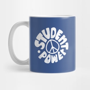 Vintage 1960's Peace Student Power (White) Mug